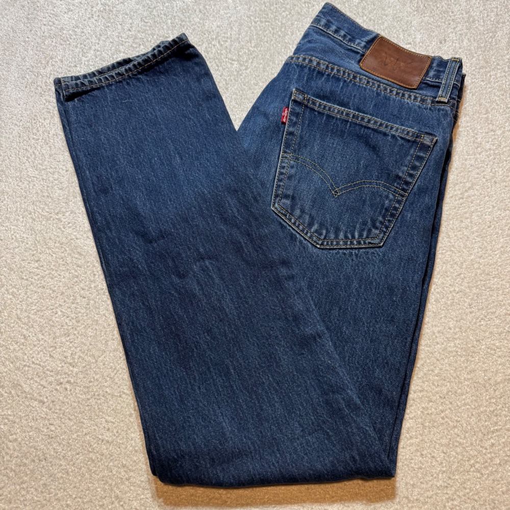 Levi's Premium 502 Taper Jeans Mens 31x34 Dark Wash Blue Denim 29507-0181